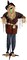 6FT Halloween Animated Scarecrow Props, Live-Sized Voice Activated Ghost with Turning Heads, Swing Arms, Red Lighted Eyes & Scary Sound for Haunted House Spooky Party Decorations